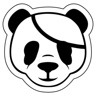 Pirate Panda Sticker (Black)